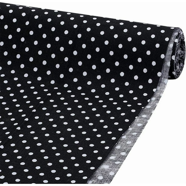Paquetes de telas de patchwork de algodón de 40x62 pulgadas con mini lunares negros para costura y manualidades.