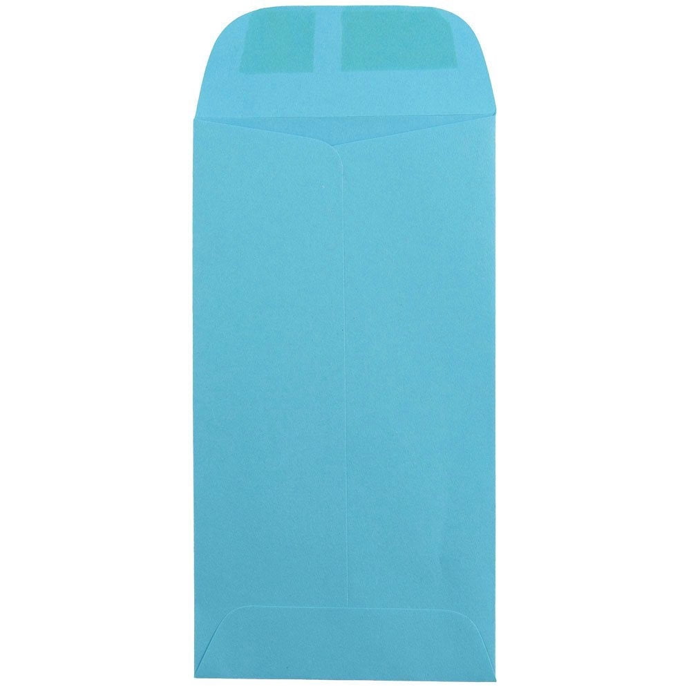 JAM Paper No. 7 Coin Envelopes, 3 1/2 x 6 1/2, Blue, 100/Pack