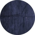 thumbnail image 1 of Ahgly Company Machine Washable Indoor Round Abstract Blue Contemporary Area Rugs, 3' Round, 1 of 4