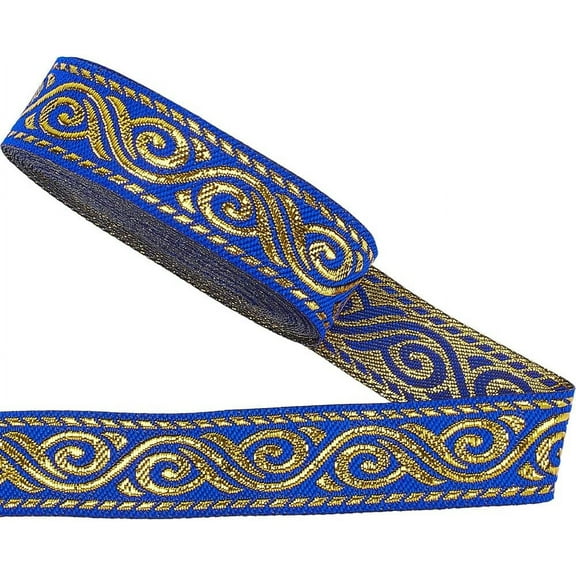 7.6 Yards Double Side Jacquard Ribbon 4/5 Inch Boho Vintage Metally Embroideried Lace Trim Ethnic Woven Edge Fringe Fabric Flat Trim