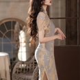 thumbnail image 2 of 2025 Retro Spring New Blue Lace Cheongsam Fairy Dress, 2 of 5