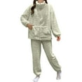 thumbnail image 2 of Lixiuxyad Soft Winter Flannel Pajama For Cozy Long Sleeve Thermal Sleepwear With Elegant Jacquard Pattern Comfortable Loungewear Two Piece Outfit For Cold Nights Womens Pajama Sets XXL, 2 of 6
