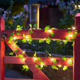 thumbnail image 4 of 2025 Guirnalda de luces para decoración del hogar, guirnalda de luces con batería para árbol de Navidad, vid Artificial, hojas verdes y flores, 4 of 5