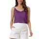 thumbnail image 1 of Camiseta de satén para mujer, tirantes, escote en V, top de seda casual, formal, capa, camisa de dormir 2026 XL púrpura, 1 of 6
