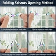 thumbnail image 4 of 3 Pcs Folding Stainless Steel Portable Mini Badge Scissors with 3 Keychains, Safety Foldable Pocket Travel Small Scissors All Purpose for Nurse Accessories, Travel, Office, Craft, Sewing, 4 of 6