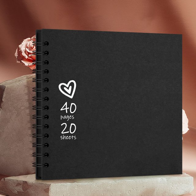 COM1950s DIY Scrapbook Album for Wedding and Baby Memories, Handmade Photo Album with Refillable Pages, Interactive Keepsake Journal for Couples & New Parents,Bilingual Memory Book, Loose Leaf Design