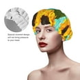 thumbnail image 4 of Balery Sunflowers With Green Leaves Shower Caps, Double Layer Waterproof Shower Cap, Double Layers Reusable Shower Cap With Soft Comfortable For Long Thick Hair Soft Bath Shower Hair Caps, 4 of 9