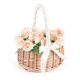 thumbnail image 3 of Woven Flower Basket Rattan Storage Girl Hand Handmade with Bow, S, 3 of 4