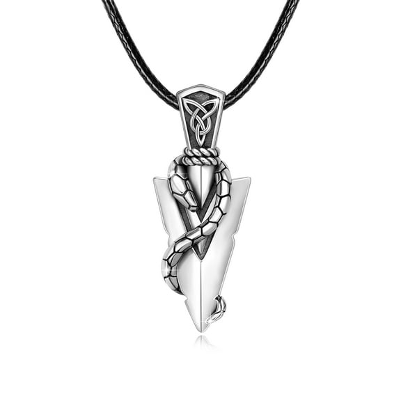 AOVEAO Arrow Necklace 925 Sterling Silver Snake Pendant Necklaces Birthday Gifts Jewelry for Men Women Son