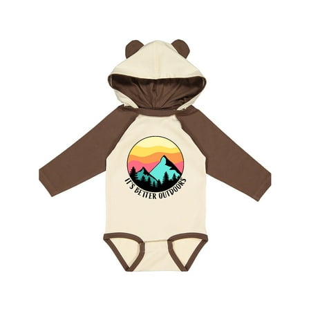 

Inktastic It s Better Outdoors Mountains at Sunset Gift Baby Boy or Baby Girl Long Sleeve Bodysuit
