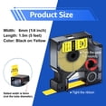 thumbnail image 2 of NineLeaf 1 Pack Compatible for DYMO 18052 Industrial Rhino Heat Shrink Tube Yellow 6mm 1/4'' Cable Wire Label Tape, 2 of 7
