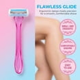 thumbnail image 3 of Lsupdaol 12 Pcs Disposable Bikini Razors for Women Bikini Line Trimmer Shaver Small T Type Razor Durable Travel Accessories Pubic Hair Removal Beauty for Body Cosmetic Tool(Light Pink, Yellow, Blue), 3 of 6