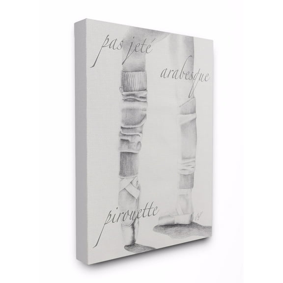 Stupell  Black and White Ballet Silouhette Wall Art 24x30