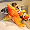thumbnail image 2 of 30-80cm 3D Simulation Gold Fish Plush Toys Stuffed Soft Animal Carp Plush Pillow Creative Sofa Pillow Cushion Gift, 2 of 9