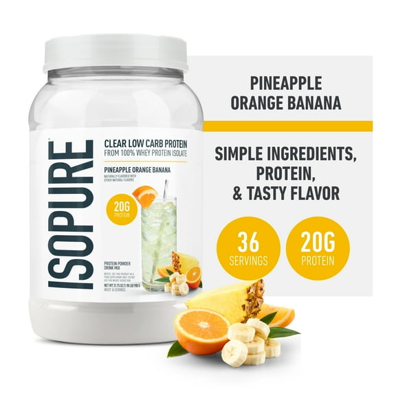 Isopure, Infusions 100% Whey Protein Isolate, 20 g Protein Powder, Pineapple Orange Banana, 1.98 lb, 36 Servings