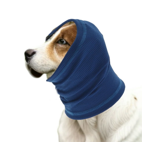 Unique Bargains Dogs Calming Headband Dog Ear Muffs Noise Protection Dog Calming Hood for Anxiety S Blue