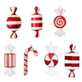 thumbnail image 5 of Christmas Tree Candy Cane Ornaments Peppermint Lollipop Ornaments Candy Xmas Tree Hanging Decor Polymer Clay Lollipop Pendants Fake Candy Canes Craft for Holiday Wreath Party, 6inch, 5 of 9