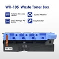 thumbnail image 4 of CULater WX105 WX-105 Compatible Waste Toner Box Replacement for A8JJWY1 Waste Toner Container for Konica Minolta bizhub C227 C287 Printers (2 Pack), 4 of 6