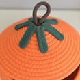 thumbnail image 5 of Halloween Pumpkin Basket with Lid 2025 - Orange Woven Treat Bucket for Candy Storage, Trick or Treat Basket for Kids, Festive Fall & Christmas Decor, 5 of 5