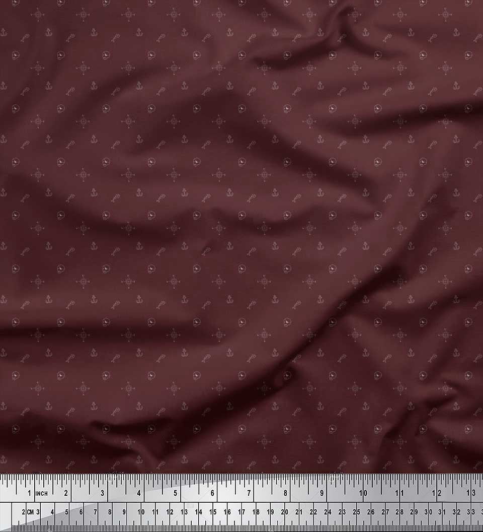Soimoi Cotton Duck Fabric Direction Compass,Skull & Anchor Hook ...