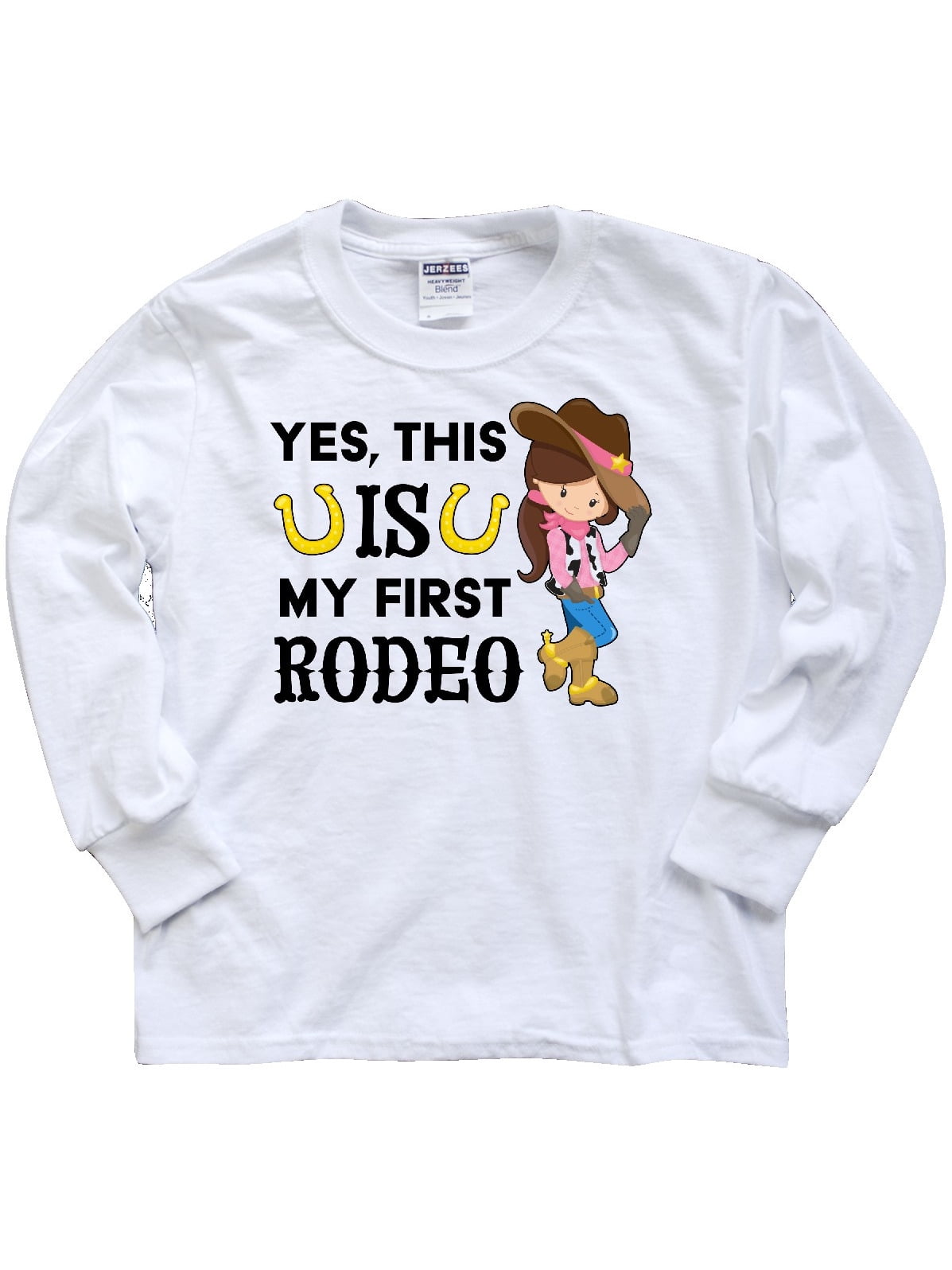 inktastic Yes This is My First Rodeo Cowgirl in Toddler Long Sleeve T-Shirt 