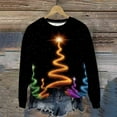 thumbnail image 2 of Christmas Sweatshirt for Women Funny Xmas Tree Graphic Holiday Party Tops Crewneck Long Sleeve Fall Basic Tees Shirt, 2 of 9