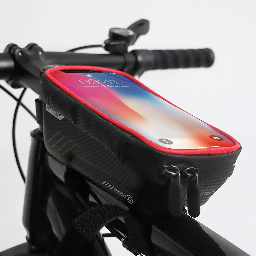 MYSBIKER  Bike Frame Bag for Cellphone with Touch Screen Waterproof Black
