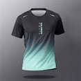 thumbnail image 2 of Fashion Gradient Print T Shirt For Men Summer Breathable Short Sleeve Tops Outdoor Run Fitness Sports T-Shirt Loose O-neck Tees, 2 of 7