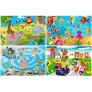 GRACEON Wrvxzio Wooden Jigsaw Puzzles For Kids Age 3-5 Year Old 30 Piece Colorful Wooden Puzzles For Toddler Children Learning Educational Puzzles Toys For Boys And Girls (4 Puzzles) Puzzles
