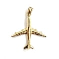 thumbnail image 2 of 14k yellow Gold solid Airplane Aviation 3D pendant charm gift fine jewelry 3.4g, 2 of 12