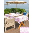 thumbnail image 4 of Outdoor Tablecloth with Umbrella Hole and Zipper, Pink Merry Christmas Rectangle Table Cloth 54x80 Inch Waterproof Tablecloth, Winter Snowflake Xmas Aesthetic Picnic Table Cover for Patio Camping, 4 of 7