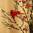 thumbnail image 5 of Vintage Glowing Tree with Cardinals, 21inch New 2025 LED Lighted Tree – 6 Red Birds & 54 Berries, Removable Base for Holiday Decor （1pc), 5 of 9