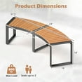 thumbnail image 3 of Costway Backless 2-Person Patio Curved Bench with Slatted Seat & Metal Legs Oil Painted, 3 of 8