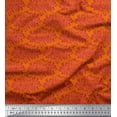 thumbnail image 1 of Soimoi Orange Cotton Duck Fabric Filigree Damask Print Fabric by the Yard 42 Inch Wide, 1 of 3