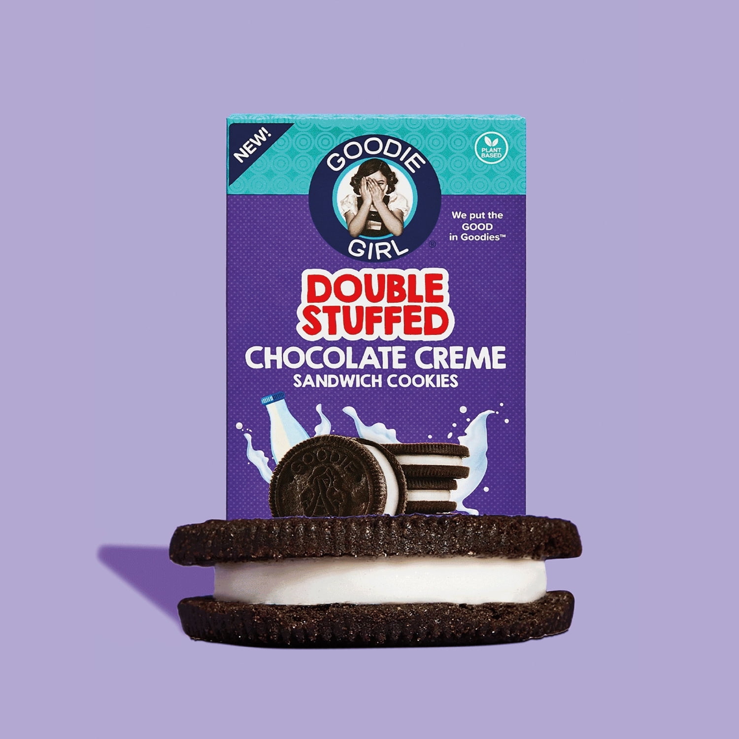 (6 pack) Goodie Girl Gluten Free Double Stuff Chocolate Crème Sandwich Cookies, 10.4 oz Box