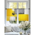 thumbnail image 4 of Oil Painting Yellow Grey Sheer Curtains 45 Inch Length 2 Panels Set for Living Room/Bedroom, Abstract Modern Street Grunge Art Curtain Sheers Drapes Rod Pocket Curtains Window Treatment 52''x45''x2, 4 of 7
