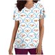 thumbnail image 2 of Fiudx Ofertas y Liquidaciones Blusa de Manga Corta con Cuello En V para Mujer, Uniforme con Bolsillos Estampados Navideños, Blusa de Enfermería, 2 of 5
