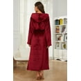 HEARTNICE Womens Long Hooded Robe, Full Length Soft Warm Fleece