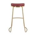 thumbnail image 5 of Maklaine Contemporary Faux Leather Bar Stool Burgundy 30.5" (Set of 2), 5 of 6