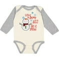 thumbnail image 3 of Inktastic Christmas Let it Snow Cute Snow Man with Snowflakes Boys or Girls Long Sleeve Baby Bodysuit, 3 of 5