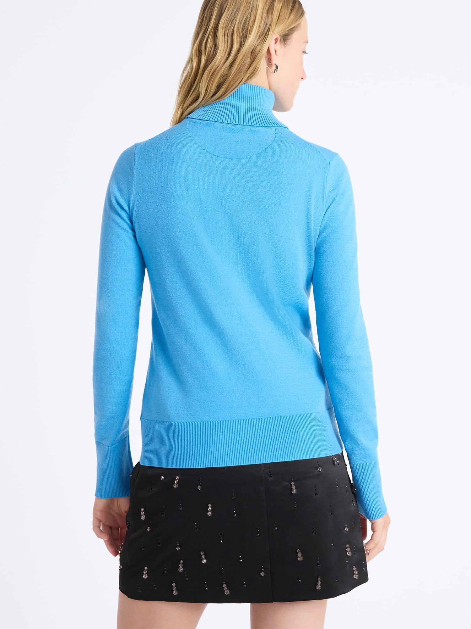 Free Assembly Women's Cozy Yarn Turtleneck Sweater with Long Sleeves, Sizes XS-XXL