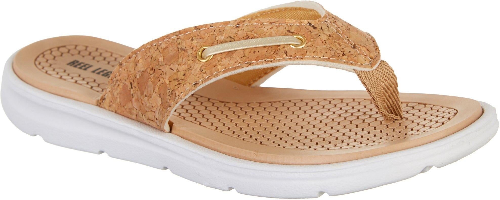 Reel Legends Womens Nautical II Flip Flops 10 Cork beige - Walmart.com