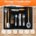 thumbnail image 2 of Smasener Large Silverware Drawer Organizer, Adjustable Flatware and Cutlery Organizer, Expandable Cutlery Tray for Spoons Forks Knives for Kitchen, Large, Black, 2 of 7