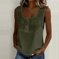 thumbnail image 5 of Elegant Embroidered Linen Tank Tops for Women Loose U Neck Sleeveless Summer Business Casual Shirts Dressy Blouses, 5 of 6