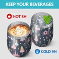 thumbnail image 4 of 12oz Stemless Wine Tumblers Dark Blue Princess Castle Night Pattern Vacuum Insulated Stainless Steel Travel Tumbler Cups Mug with Lid and Straw for Champaign,Cocktail,Beer with Cleaning Brush, 4 of 5