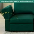 thumbnail image 5 of Ainfox 2 Amrest Backrest Module for Living Room, Adjustable Sofa Modular Sectional Couch with Storage, Green, 5 of 6