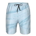 thumbnail image 3 of Fotbe Light Blue Marble Trajes de Baño Estampados para Hombre, Shorts de Verano de Secado Rápido, Ropa de Playa, Bañadores-3X-Large, 3 of 6