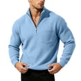 thumbnail image 4 of HomeDM Men's Quarter Zip Sweatshirts Corduroy Stand Collar Casual Pullover Tops Long Sleeve with Pockets, 4 of 9