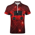 thumbnail image 4 of Red Game Controller Men Zipper T-shirt Summer Casual Short Sleeve T-shirt Top, 4 of 7