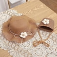 thumbnail image 4 of Baby Girls Straw Hat Bag, Flower Sun Hat Beach Bag, Summer Straw Hat for Girls 2-8 Age, Kids Sun Protection Hat Shoulder Bag, 4 of 7